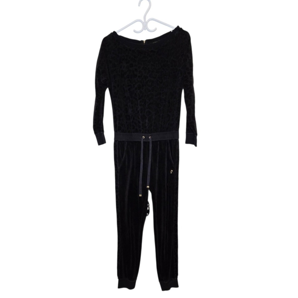 Juicy Couture Velour Jumpsuit Gold Logo Y2K XS luxe lounge 2000s‎ streetwear